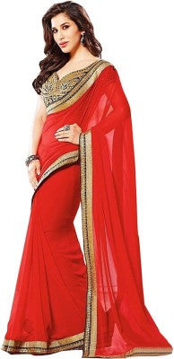 M.S Solid Bollywood Chiffon Sari