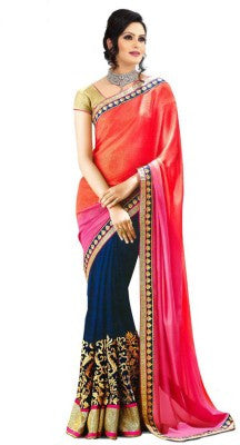 Krishna Fab Self Design Fashion Handloom Chiffon Sari